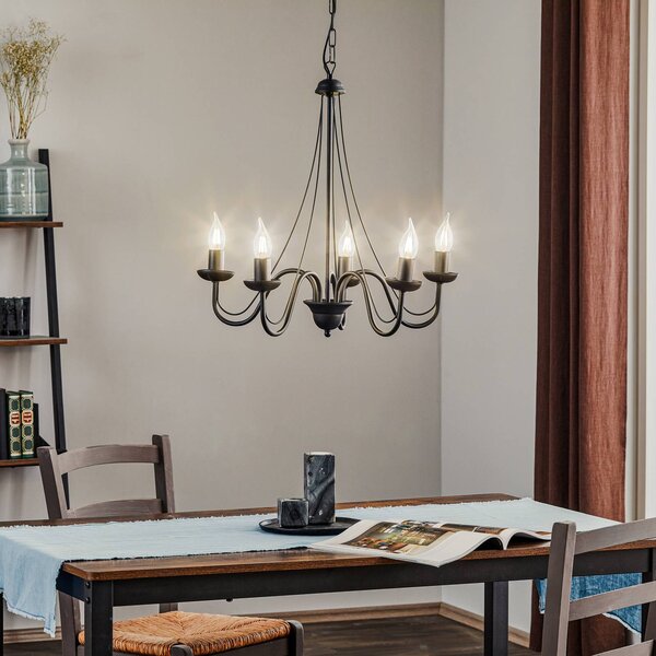 Lampadario a soffitto Malbo HELAM, dimmerabile, Nero, Soggiorno / Sala da pranzo, Metallo, Lampadario