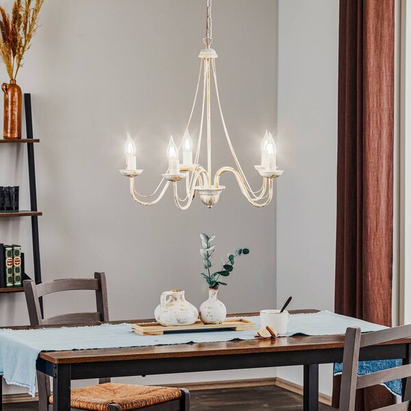 Lampadario a soffitto Malbo HELAM, dimmerabile, Bianco / Opale, Soggiorno / Sala da pranzo, Metallo, Lampadario