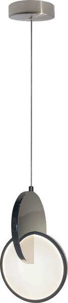 Lampada a sospensione LED CIRCLO cromata bianca 8W Tonalità di bianco 843 lm metallo dim.: 120x18x2 cm IP20 Light Prestige