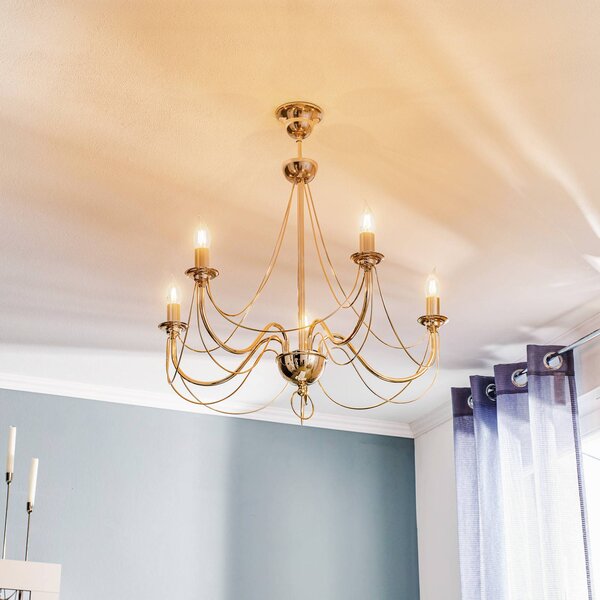 Lampadario a soffitto Retro Domiluce, dimmerabile, Ottone / Oro, Soggiorno / Sala da pranzo, Metallo, Lampadario