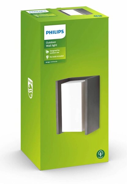 Philips Applique da esterni Bridge, dimmerabile, Nero, Alluminio, Moderno, Applique da esterni