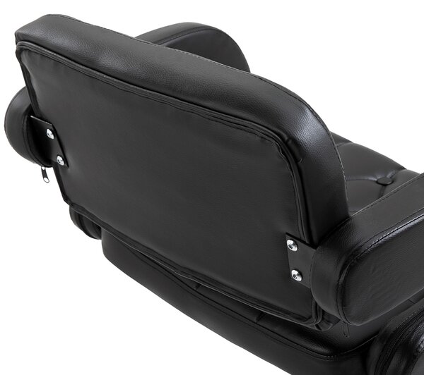 HOMCOM Sgabello da bar girevole e regolabile in altezza, con schienale, poggiapiedi e braccioli 61x50x94-114cm Nero | Aosom Italy