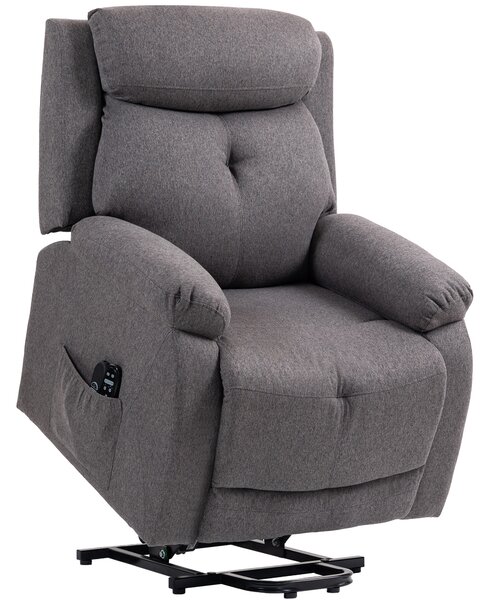 HOMCOM Poltrona reclinabile elettrica con massaggio e riscaldamento, porte USB, poggiapiedi, 86x94x105cm, Grigio | Aosom Italy