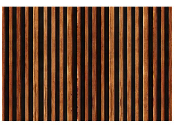 Carta da parati – Imitazione lamelle di legno su sfondo nero