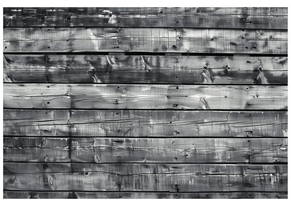 Carta da parati – Imitazione legno moderno in bianco e nero