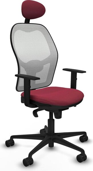 Sedia da ufficio con poggiatesta Jorquera Piqueras y Crespo 1D036N1 Rosso granato