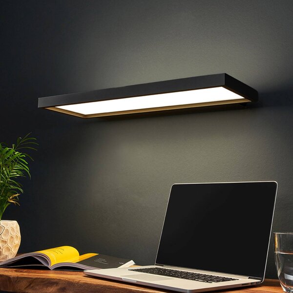 Applique LED da uffici Rick, nero, bianco neutro Rick Arcchio, dimmerabile, Nero, Studio / Ufficio, Plastica, Moderno
